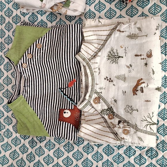 Mudpie And Carter's Baby Sleepers Bundle Of 5 0-6 Months Range - Picture 2 of 4